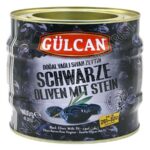 Gülcan Zeytin Gemlik Oliven Schwarz mit Stein M-S 261-320 8x1400g
