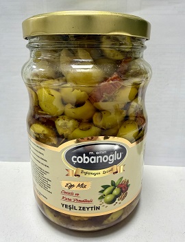 Cobanoglu Cevizli ve Kuru Domatesli Yesil Zeytin 6x1700g – Bild 1