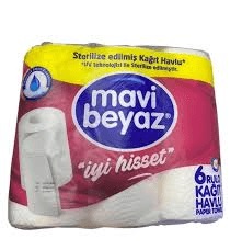 Mavi Beyaz Rulo Havlu 4x6li – Bild 1