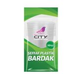 New City Seffaf Plastik Bardak 10 lu x300  P-105